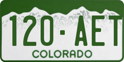 CO license plate 120AET