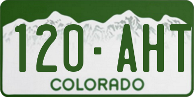 CO license plate 120AHT