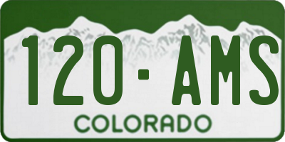 CO license plate 120AMS