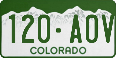 CO license plate 120AOV