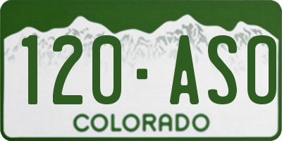 CO license plate 120ASO