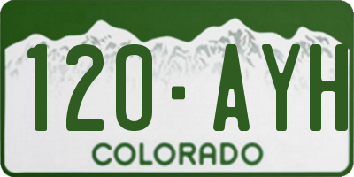 CO license plate 120AYH