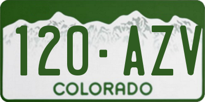 CO license plate 120AZV