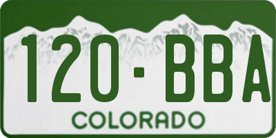 CO license plate 120BBA