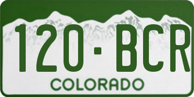 CO license plate 120BCR