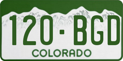 CO license plate 120BGD