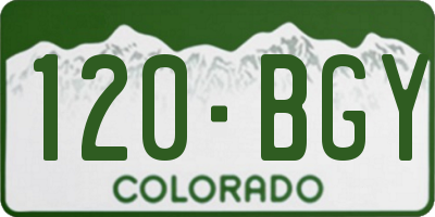 CO license plate 120BGY