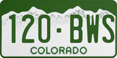 CO license plate 120BWS