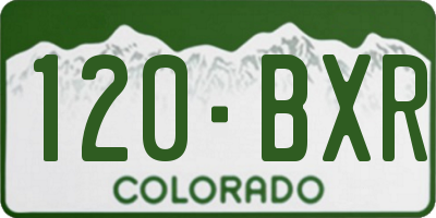 CO license plate 120BXR