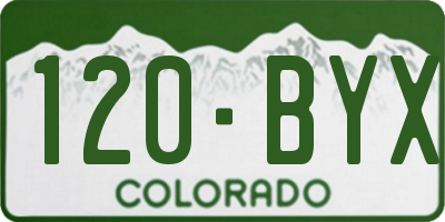 CO license plate 120BYX