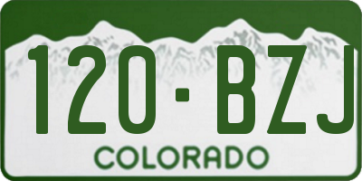 CO license plate 120BZJ