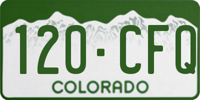 CO license plate 120CFQ
