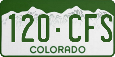 CO license plate 120CFS