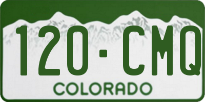 CO license plate 120CMQ