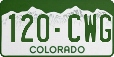 CO license plate 120CWG