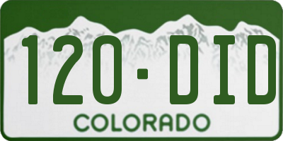 CO license plate 120DID