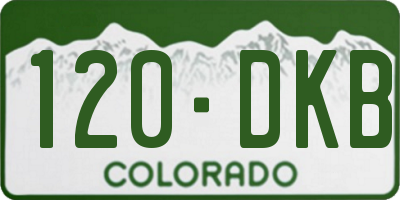 CO license plate 120DKB
