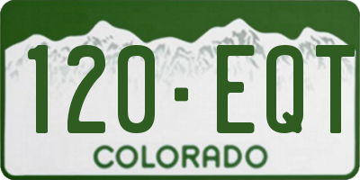 CO license plate 120EQT