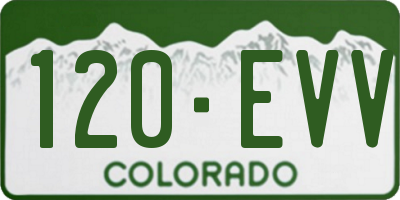 CO license plate 120EVV