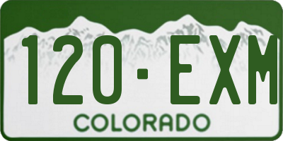 CO license plate 120EXM