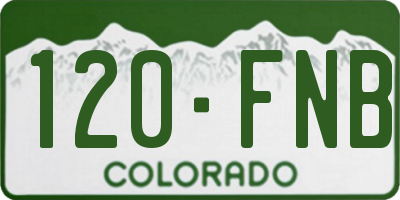CO license plate 120FNB