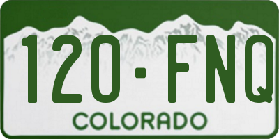CO license plate 120FNQ