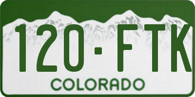 CO license plate 120FTK