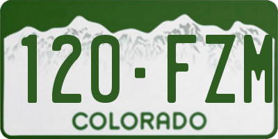 CO license plate 120FZM