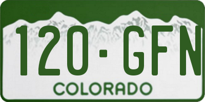 CO license plate 120GFN