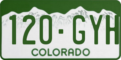 CO license plate 120GYH