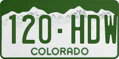 CO license plate 120HDW