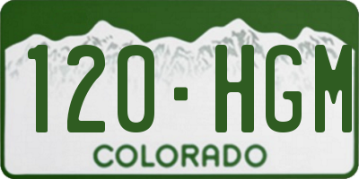 CO license plate 120HGM
