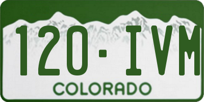 CO license plate 120IVM