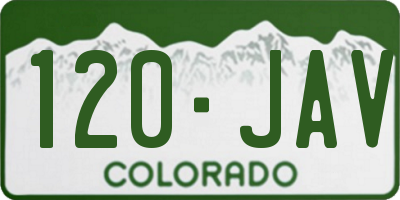 CO license plate 120JAV