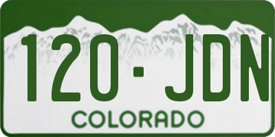 CO license plate 120JDN