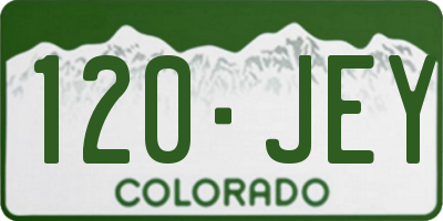 CO license plate 120JEY