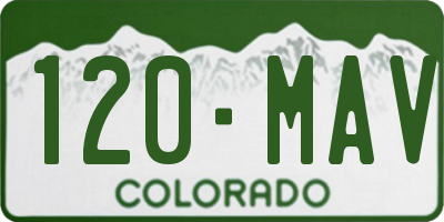 CO license plate 120MAV