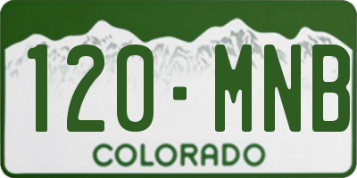 CO license plate 120MNB