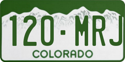 CO license plate 120MRJ