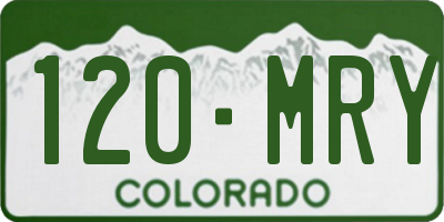 CO license plate 120MRY
