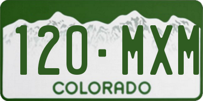 CO license plate 120MXM