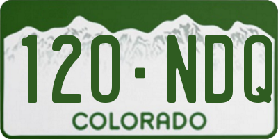 CO license plate 120NDQ