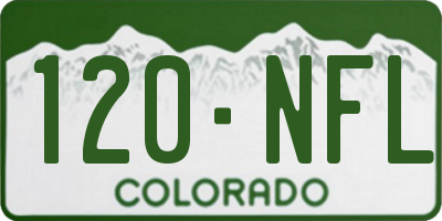 CO license plate 120NFL