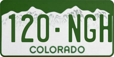CO license plate 120NGH