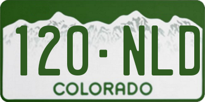 CO license plate 120NLD
