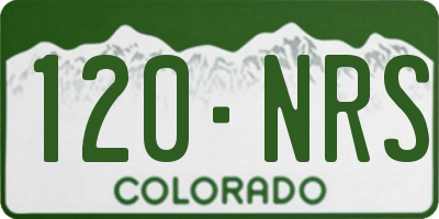 CO license plate 120NRS