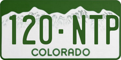 CO license plate 120NTP