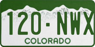 CO license plate 120NWX