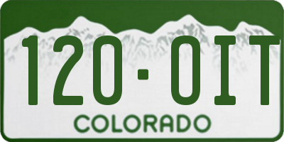 CO license plate 120OIT