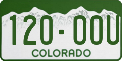 CO license plate 120OOU